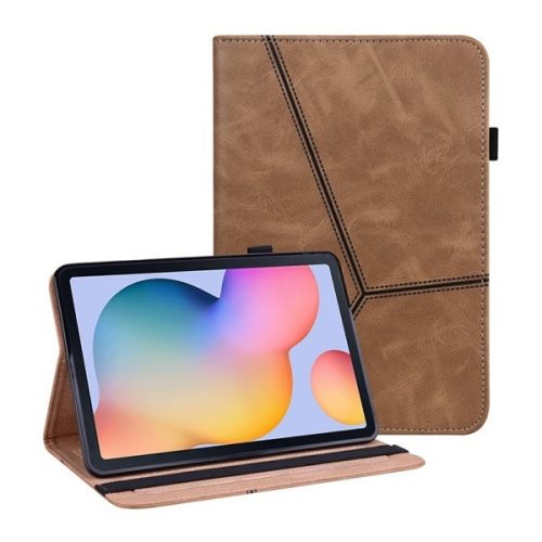 Samsung Galaxy Tab S6 Lite 10.4 / Tab S6 Lite 10.4 (2022) SM-P610 / P615 / P613 / P619, puzdro s priečinkom, stojan, kožený efekt, odrenina, hnedé