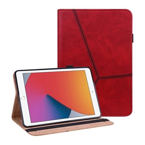 Apple iPad 10.2 (2019 / 2020 / 2021), puzdro s priečinkom, stojan, kožený vzhľad, odolné proti oderu, červené