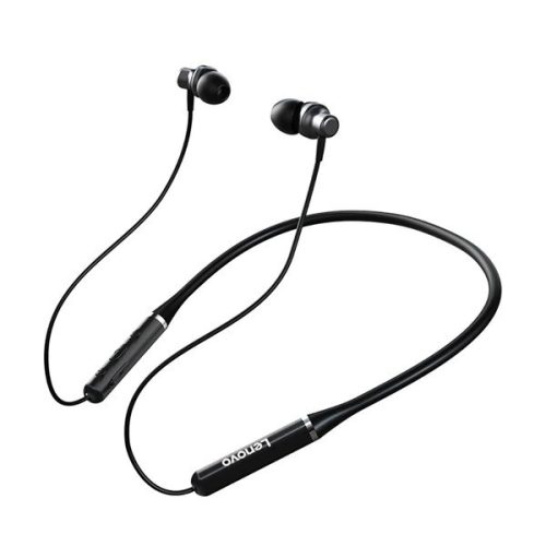 Bluetooth stereo slúchadlá, v5.0, na šport, mikrofón, funkčné tlačidlo, ovládanie hlasitosti, potlačenie šumu, magnetické, vodotesné, Lenovo XE05, čierne, továrenské