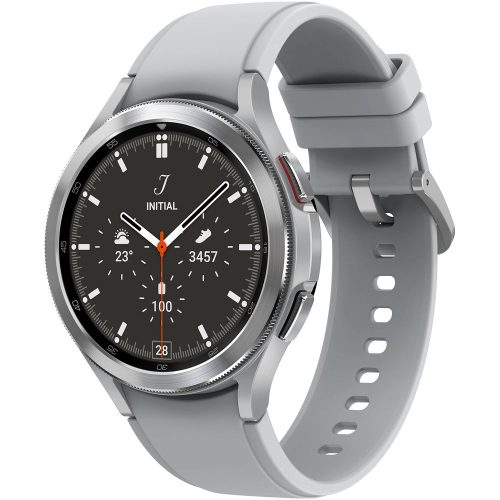Inteligentné hodinky Bluetooth, silikónový remienok, rám z nehrdzavejúcej ocele, v5.0, sledovanie aktivity a zdravotného stavu, vodotesné, reproduktor, Samsung Galaxy Watch 4 Classic (46 mm) SM-R890, strieborné, továrenské