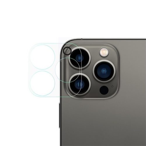 Apple iPhone 13 Pro Max, Fólia na ochranu objektívu fotoaparátu, Fólia odolná proti nárazom, Tvrdené sklo, Číra