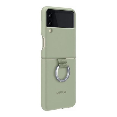 Samsung Galaxy Z Flip3 5G SM-F711B, silikónové puzdro s krúžkom na telefón, svetlozelené, výrobné