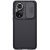 Huawei Honor 50 / Nova 9, Plastový zadný kryt + silikónový rám, stredne odolný proti nárazu, ochrana fotoaparátu, pruhovaný vzor, Nillkin CamShield Pro, čierna