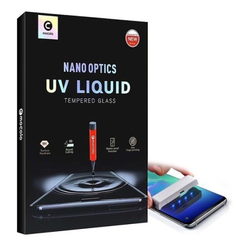 Huawei Honor 50 / Nova 9, ochranná fólia na displej, nárazuvzdorná fólia (aj na zakrivenú časť!), tvrdené sklo, s UV lampou, 3D Full Cover, Mocolo UV Liquid, číra
