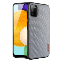   Samsung Galaxy A03s SM-A037F, Plastový zadný kryt + silikónový rám, zadný kryt z reflexnej tkaniny, vzor mriežky, Dux Ducis Fino, modrý
