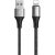 Nabíjací a dátový kábel USB, Lightning, 100 cm, 3000 mA, s ochranou proti zlomeniu, rýchle nabíjanie, vzor šnúrky, Joyroom N1, S-1030N1, čierny