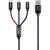 Nabíjací a dátový kábel USB 3v1, USB Type-C, Lightning, microUSB, 120 cm, 3500 mA, rýchle nabíjanie, vzor šnúrky, Baseus Three Primary Colors, CAMLT-BSY01, čierna/farba