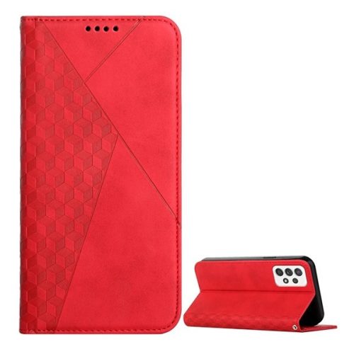 Samsung Galaxy A53 5G SM-A536U, bočné otváracie puzdro, kožený efekt, stojan, 3D diamantový vzor, červená