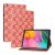 Samsung Galaxy Tab A 10.1 (2019) SM-T510 / T515, puzdro s priečinkom, stojan, pletený vzor, vzorované/ružové