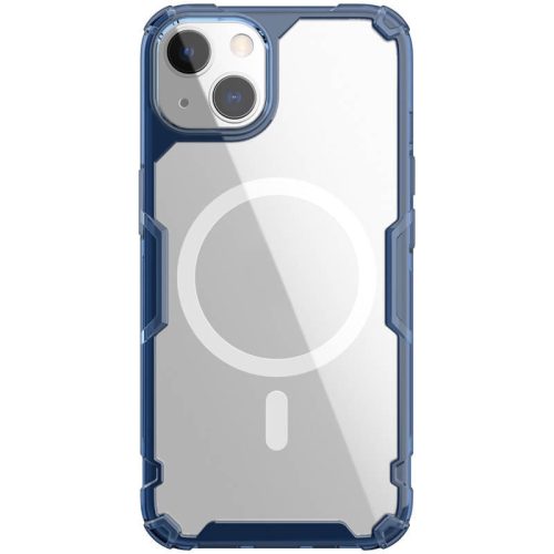 Apple iPhone 13, silikónové puzdro, plastová zadná strana, ultratenké, kompatibilné s nabíjačkou Magsafe, Nillkin Nature Pro Magnetic, modré