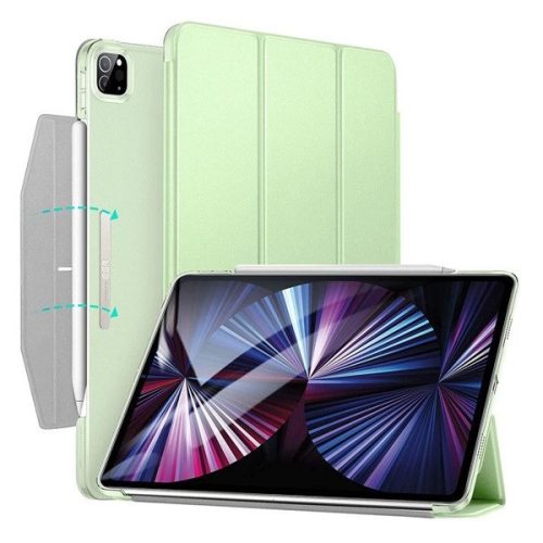 Apple iPad Pro 11 (2020 / 2021 / 2022), Zakladačové puzdro, Inteligentné puzdro s držiakom Apple Pencil a magnetickou sponou, ESR Ascend, svetlozelená