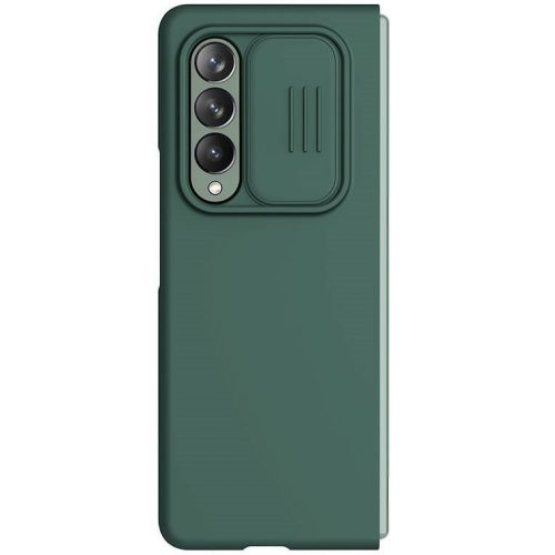 Samsung Galaxy Z Fold3 5G SM-F926B, silikónové puzdro, stredne odolné proti nárazu, ochrana fotoaparátu, Nillkin CamShield Silky, zelená