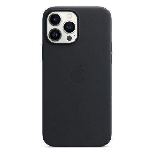 Apple iPhone 13 Pro Max, plastový zadný kryt, pravá koža, kompatibilný s Magsafe, čierny, továrenské prevedenie