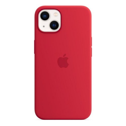 Apple iPhone 13, silikónové puzdro, kompatibilné s Magsafe, červené, výrobné