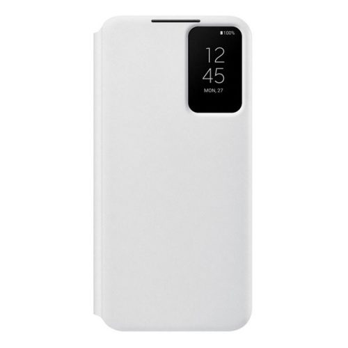 Samsung Galaxy S22 Plus 5G SM-S906, Bočné otváracie puzdro s indikátorom hovoru, Clear View Cover, biele, továrenské