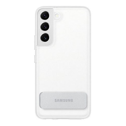Samsung Galaxy S22 5G SM-S901, Plastový zadný kryt, dvojvrstvový, pogumovaný, so stojanom, priehľadný, továrenský