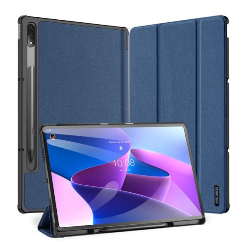 Lenovo Tab P12 Pro (12.6) TB-Q706F, Zakladačové puzdro s puzdrom na ceruzky, Trifold, Dux Ducis Domo, tmavomodré