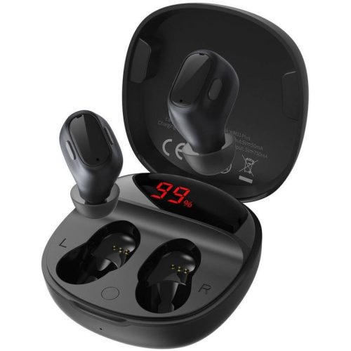 Bluetooth Stereo Earphones, v5.0, TWS, Charging Dock, s potlačením šumu, LED displej, Baseus Encok WM01 Plus, čierna