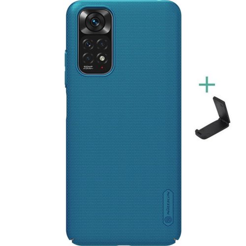 Xiaomi Redmi Note 11 / Note 11S, plastový zadný kryt, stojan, Nillkin Super Frosted, zelenomodrý