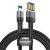 Nabíjací a dátový kábel USB, Lightning, 100 cm, 2400 mA, obojstranný, proti zlomeniu, rýchle nabíjanie, vzor šnúrky, Baseus Cafule Special Edition, CALKLF-GG1, čierna/sivá