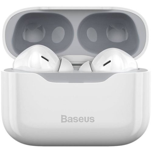 Bluetooth Stereo Headset, v5.1, TWS, Nabíjací dok, Dotykové ovládanie, Potláčanie hluku, Baseus Simu S1, biela