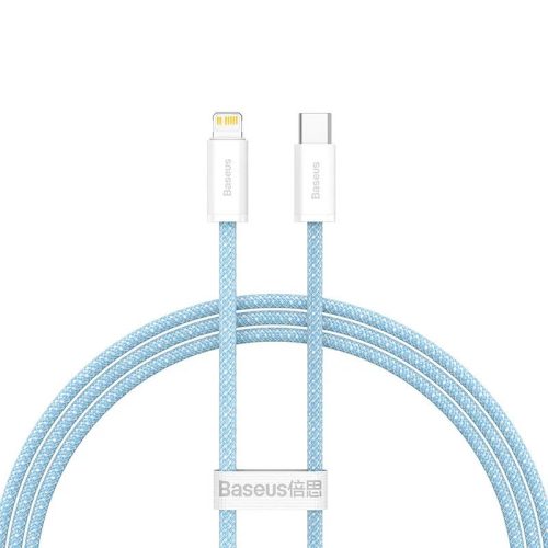 Nabíjací a dátový kábel USB Type-C, Lightning, 100 cm, 20 W, rýchle nabíjanie, PD, vzor šnúrky, Baseus Dynamic, CALD000003, svetlo modrá