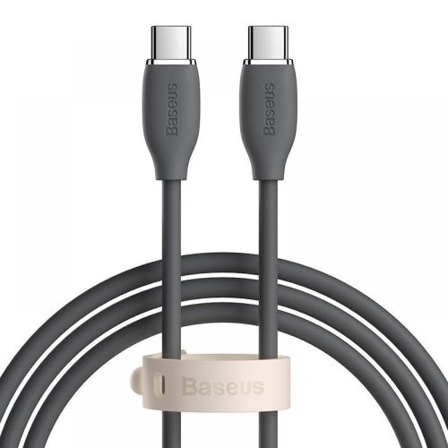 Nabíjací a dátový kábel USB Type-C, USB Type-C, 200 cm, 5000 mA, 100 W, rýchle nabíjanie, Baseus Jelly Liquid Silica Gel, CAGD030101, čierna