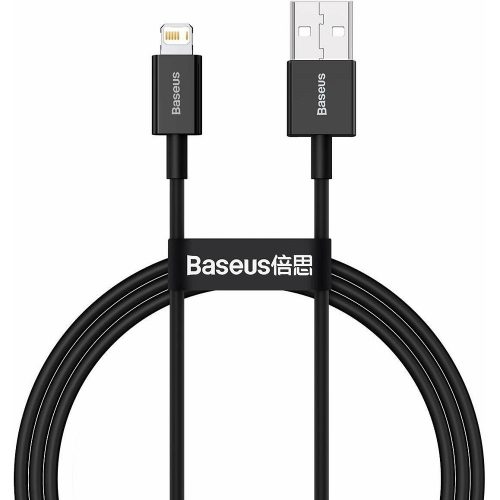 Nabíjací a dátový kábel USB, Lightning, 100 cm, 2400 mA, s ochranou proti zlomeniu, rýchle nabíjanie, PD, Baseus Superior, CALYS-A01, čierny
