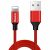 Nabíjací a dátový kábel USB, Lightning, 180 cm, 2000 mA, s ochranou proti zlomeniu, rýchle nabíjanie, vzor šnúrky, Baseus Yiven, CALYW-A09, červený