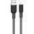 Nabíjací a dátový kábel USB, Lightning, 100 cm, 2400 mA, s ochranou proti zlomeniu, rýchle nabíjanie, vzor šnúrky, Hoco X69 Jaeger, čierna/biela