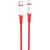 Nabíjací a dátový kábel USB Type-C, Lightning, 100 cm, 20 W, s ochranou proti zlomeniu, rýchle nabíjanie, PD, vzor šnúrky, Hoco X70 Ferry, červený