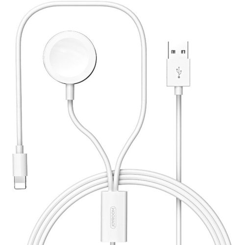 Nabíjací a dátový kábel USB 2v1, Lightning, Apple Watch s magnetickou nabíjačkou, 150 cm, 3000 mA, Joyroom, S-IW002S, biely