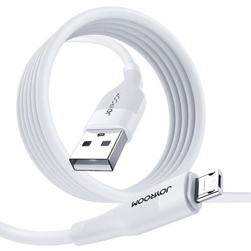 Nabíjací a dátový kábel USB, microUSB, 100 cm, 3000 mA, s ochranou proti zlomeniu, rýchle nabíjanie, Joyroom M12, S-1030M12, biely