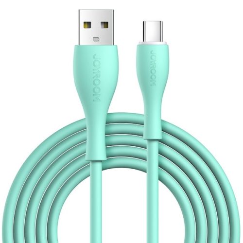 Nabíjací a dátový kábel USB, USB Type-C, 100 cm, 3000 mA, s ochranou proti otrasom, rýchle nabíjanie, Joyroom Bowling M8, S-1030M8, svetlozelená