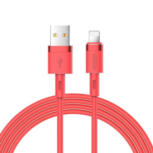 Nabíjací a dátový kábel USB, Lightning, 120 cm, 2400 mA, s ochranou proti zlomeniu, rýchle nabíjanie, Joyroom Liquid Silicone N2, S-1224N2, červená