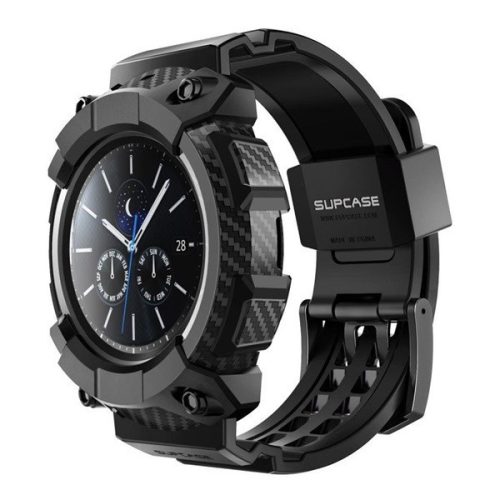 Samsung Galaxy Watch 3 (45 mm) SM-R840 / R845, plastové + silikónové ochranné puzdro, stredne odolné proti nárazu, SupCase Unicorn Beetle Pro, čierna