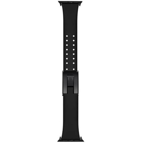 Apple Watch 3-6, SE (38/40 mm), silikónový remienok, nastaviteľný, priedušný, Baseus Slip-Thru, čierny