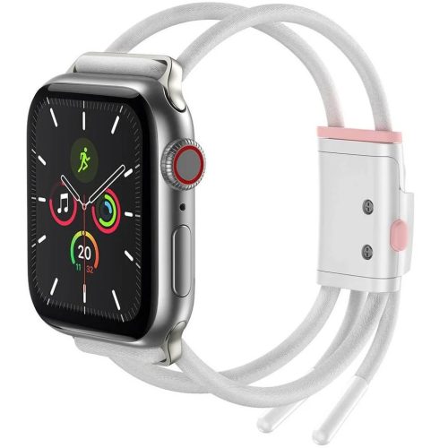 Apple Watch 3-6, SE (38 / 40 mm), textilný remienok, nastaviteľný, priedušný, Baseus Lets Go, biely