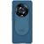 Huawei Honor Magic 4 Pro, plastový chrbát + silikónový rám, stredne odolný voči nárazom, ochrana fotoaparátu, pruhovaný vzor, Nillkin CamShield Pro, modrý