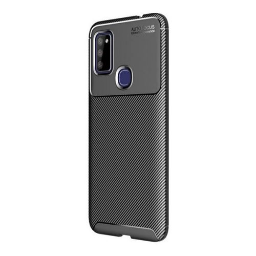 Samsung Galaxy M51 SM-M515F, silikónové puzdro, stredne odolné proti nárazu, s rohovým vzduchovým vankúšom, karbónový vzor, čierne