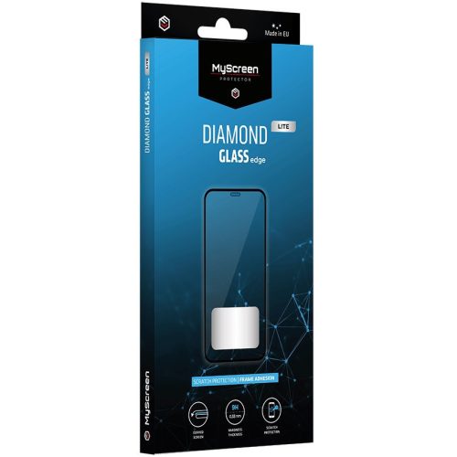 Apple iPhone 13 Pro Max / 14 Plus, ochranná fólia displeja, odolná voči nárazom (aj na zakrivenú časť!), Diamond Glass, celoplošné lepenie, MyScreen Protector Edge Lite, čierna
