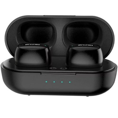 Bluetooth Stereo Headset, v5.0, TWS, nabíjací dok, dotykové ovládanie, vodotesný, LED, AWEI T13, čierna