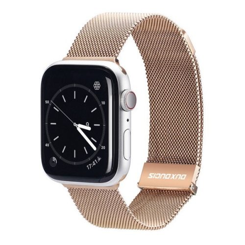 Apple Watch 1-6, SE, SE (2022) (38 / 40 mm) / Watch 7-8 (41 mm), kovový zadný remienok, magnetická spona, milánsky štýl, Dux Ducis Milanese, zlatá