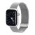 Apple Watch 1-6, SE, SE (2022) (38 / 40 mm) / Watch 7-8 (41 mm), kovový zadný remienok, magnetické zapínanie, milánsky štýl, Dux Ducis Milanese, strieborná