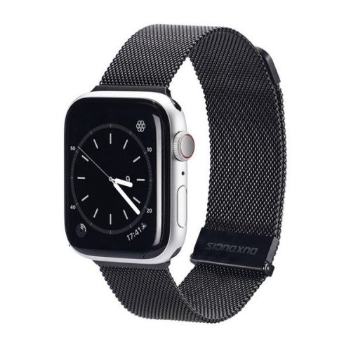 Apple Watch 1-6, SE, SE (2022) (38 / 40 mm) / Watch 7-8 (41 mm), kovový zadný remienok, magnetická spona, milánsky štýl, Dux Ducis Milanese, čierna