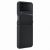 Samsung Galaxy Z Flip4 SM-F721B, Plastový zadný kryt, kožený chrbát, čierny, výrobný