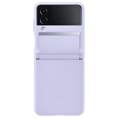 Samsung Galaxy Z Flip4 SM-F721B, Plastový zadný kryt, kožený chrbát, fialový, továrenský