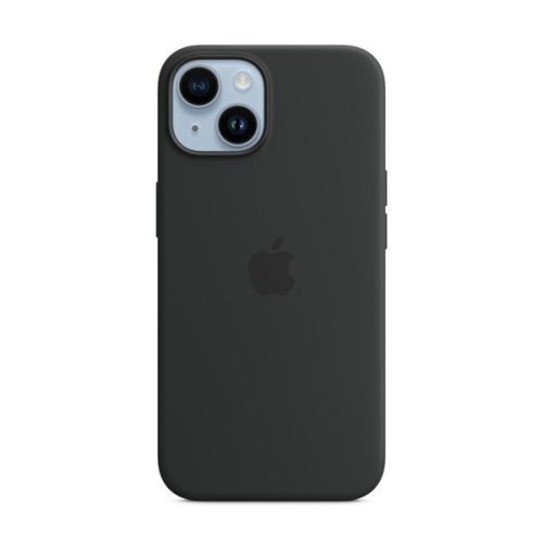 Apple iPhone 14, silikónové puzdro, kompatibilné s Magsafe, čierne, z výroby