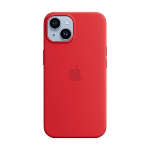 Apple iPhone 14, silikónové puzdro, kompatibilné s Magsafe, červené, výrobné