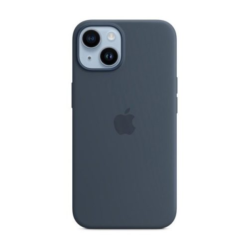 Apple iPhone 14, Silikónové puzdro, kompatibilné s Magsafe, námornícka modrá, továrenské
